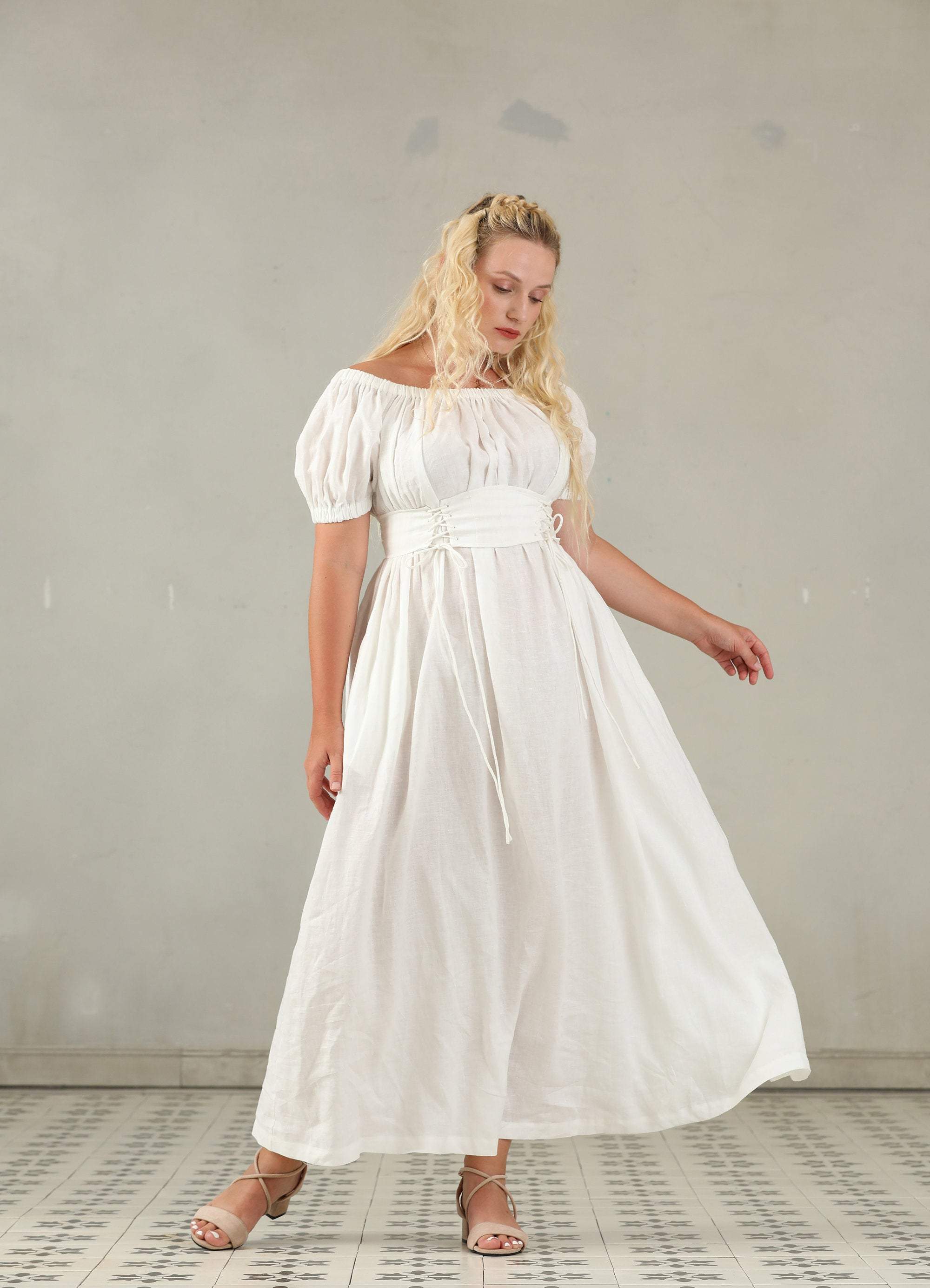 Grace 31 | PLUS SIZE Linen Corset Dress ...